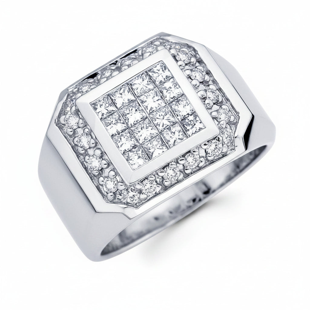 Maverick Square Silver Ring for Men