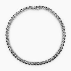 Midnight Onyx Men's Silver Bracelet