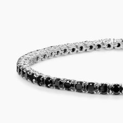 Midnight Onyx Men's Silver Bracelet