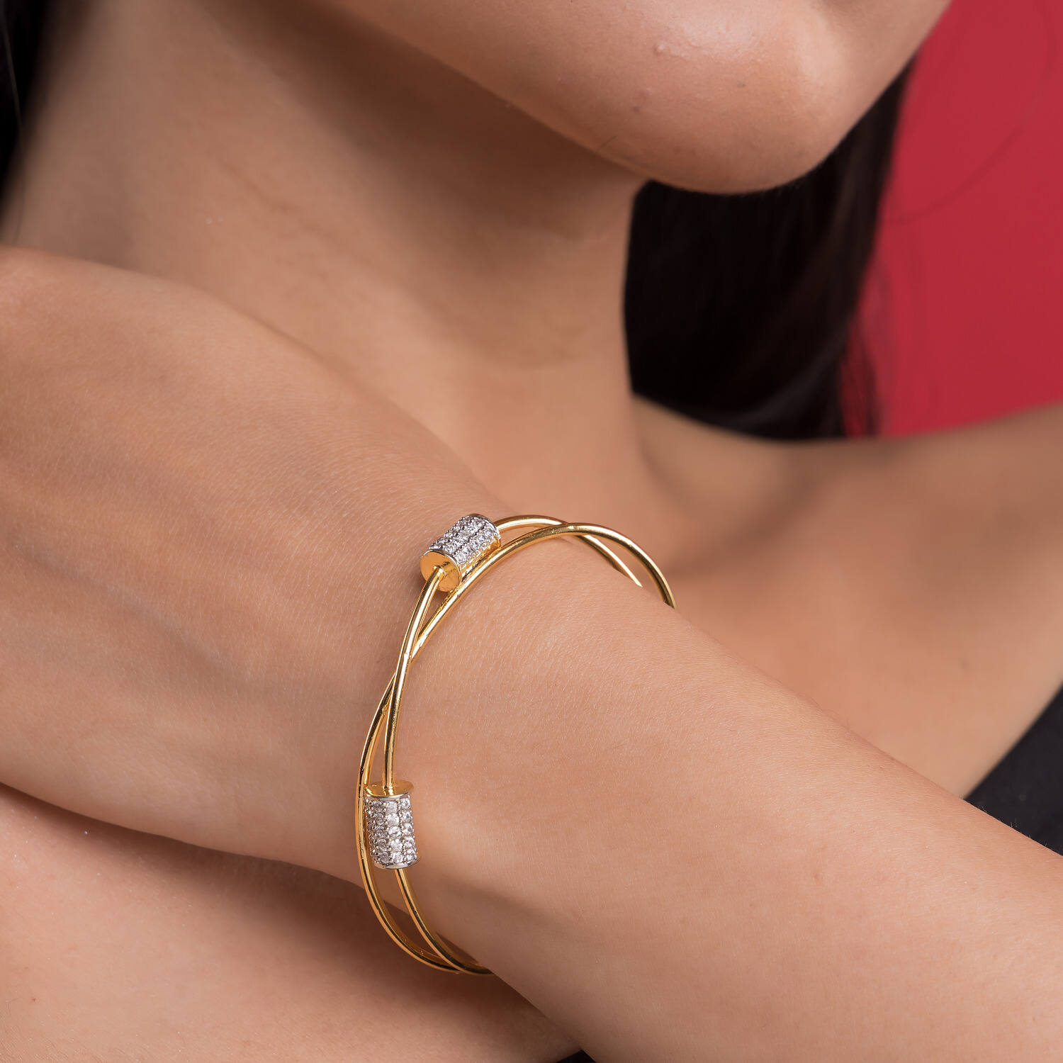 Glimmer Silver Bangle For Women