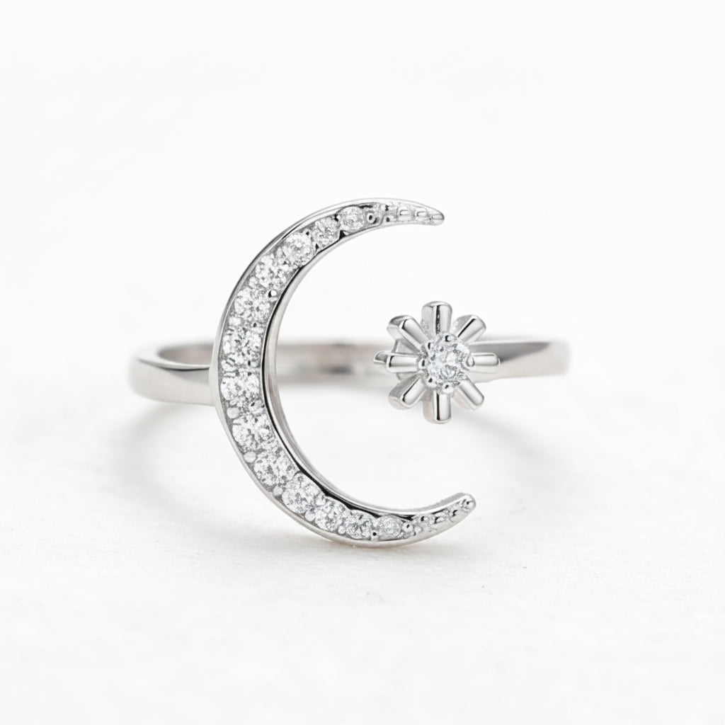 Moonlight Harmony Silver Ring for Women