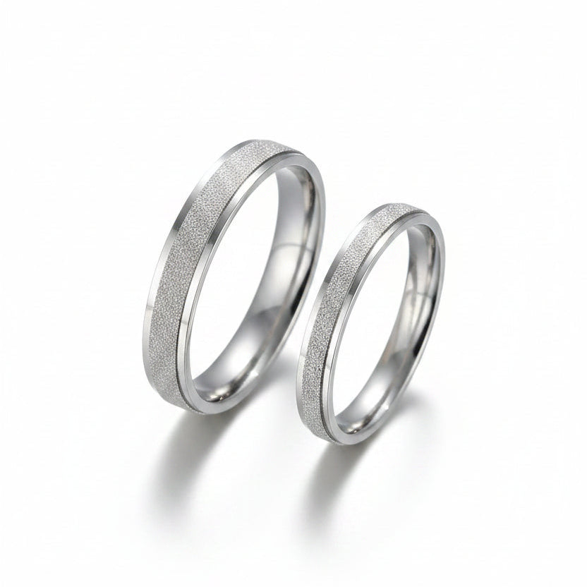 Nebula Silver Couple Ring Set