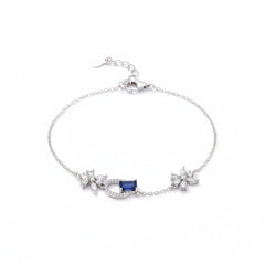 Oceanic Radiant Floral Silver Bracelet For Women