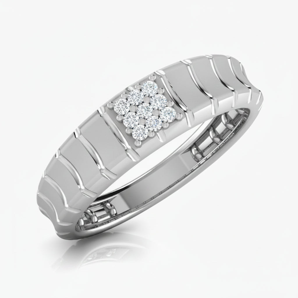 Paradigm Ridge Band Silver Ring for Men