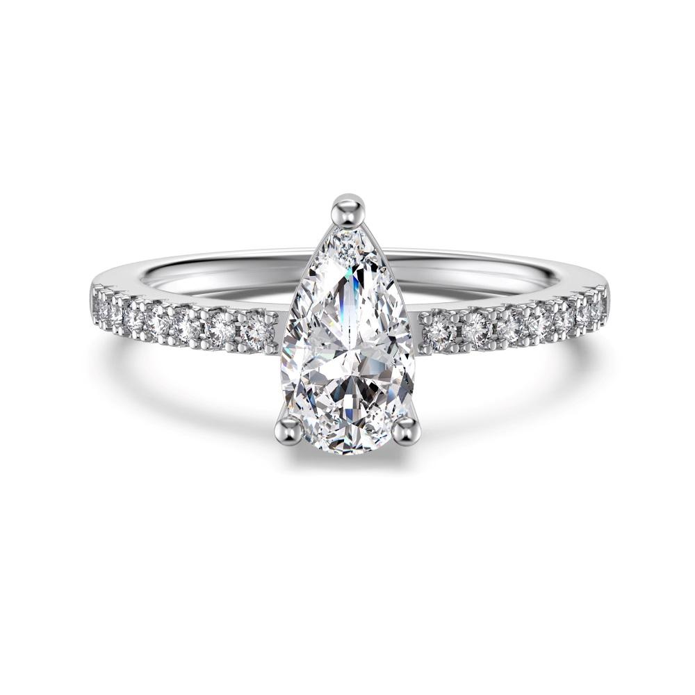 Pear Brilliance Silver Ring for Women