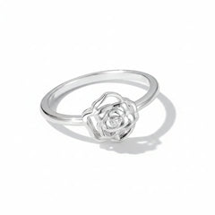 Rose Bloom Silver Ring for Women