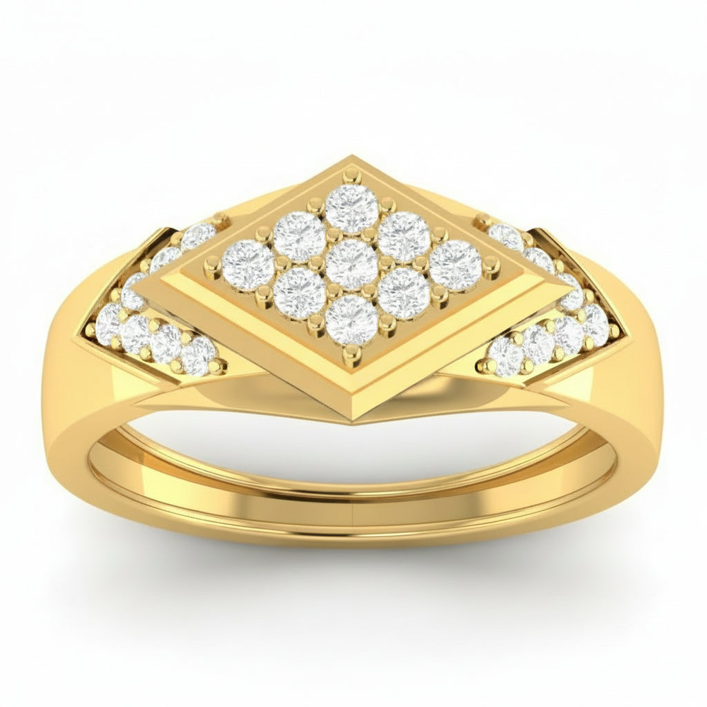 Solstice Chevron Silver Ring for Men