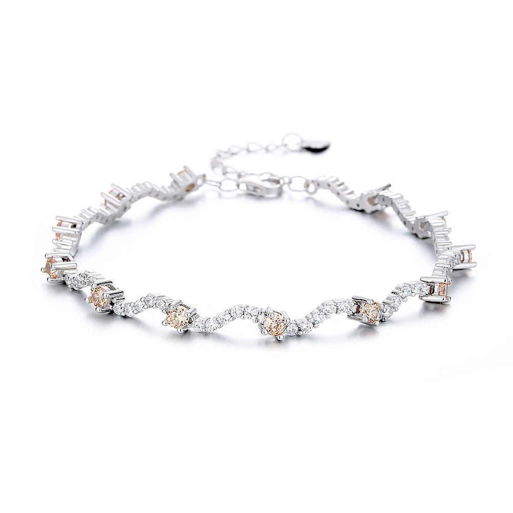 Solstice Wave Silver Bracelet For Women