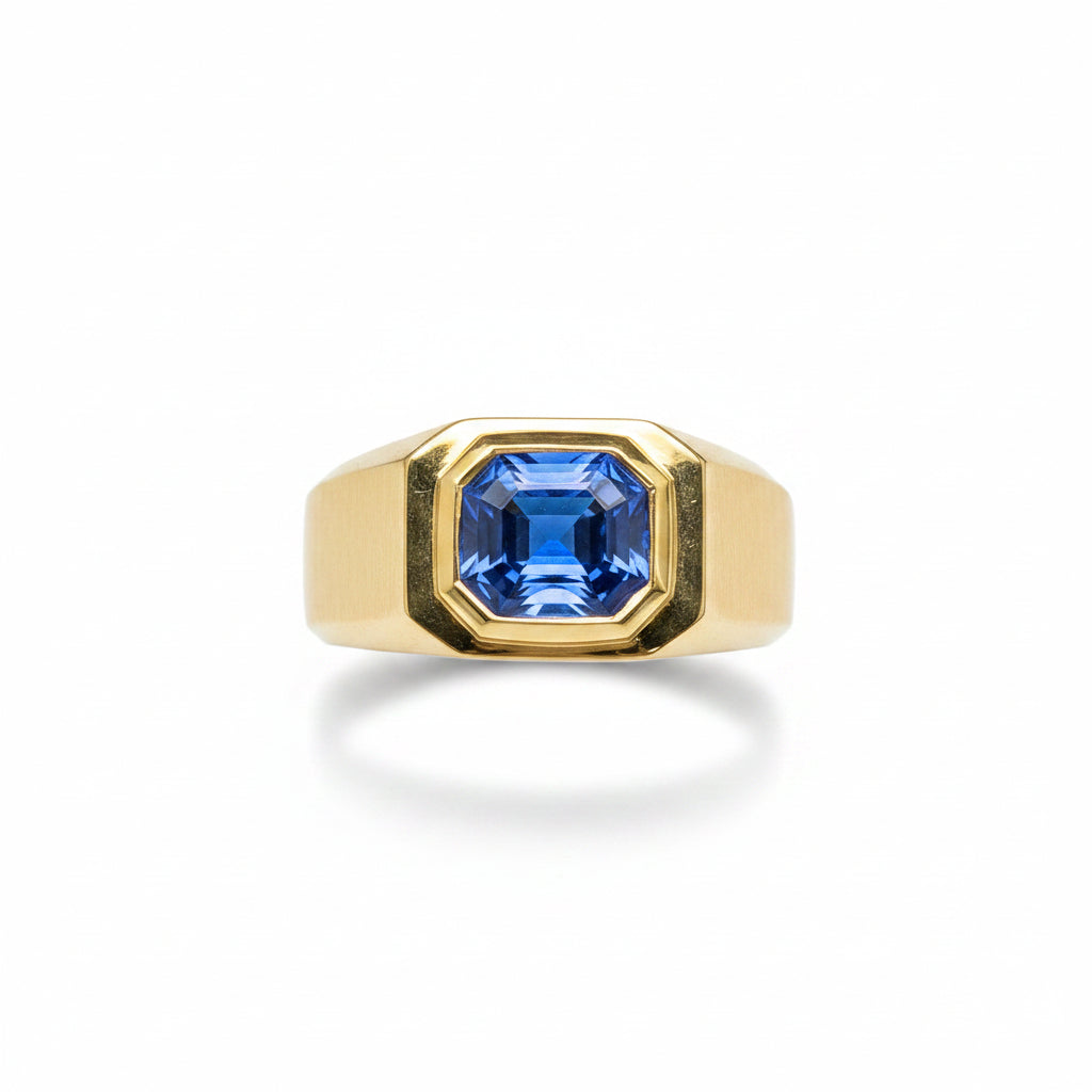 Sovereign Sapphire Silver Ring for Men