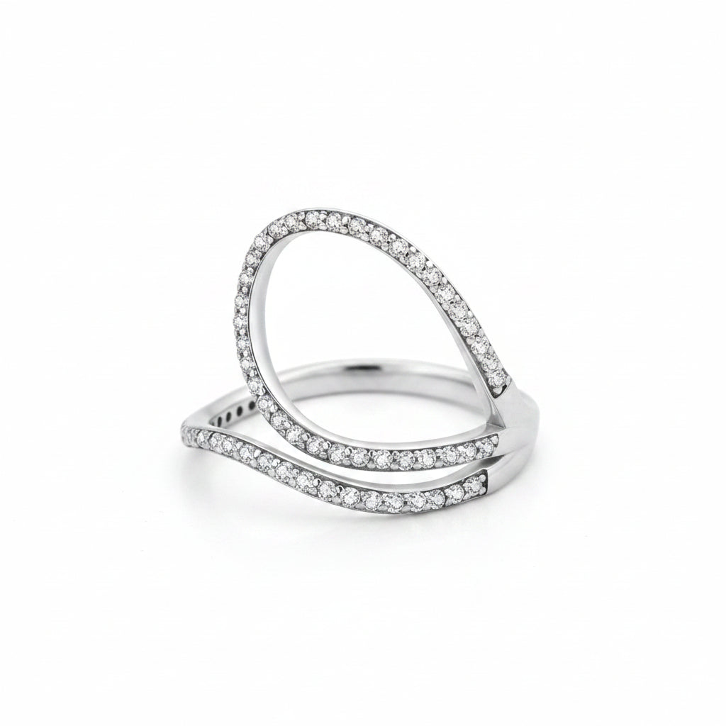 Teardrop Luxe  Silver Ring for Women
