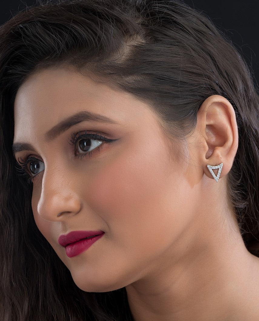 Triangle Silver Earring For Women
