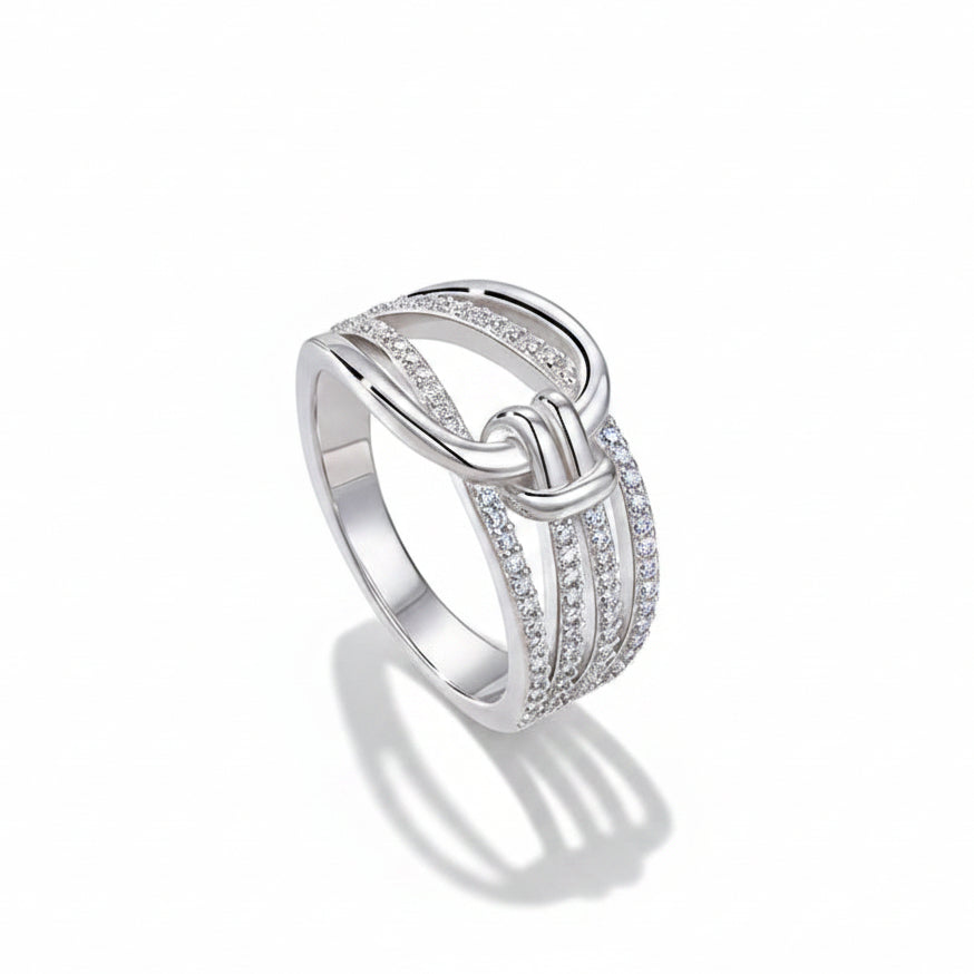 Triple Knot Radiance Silver Ring for Women