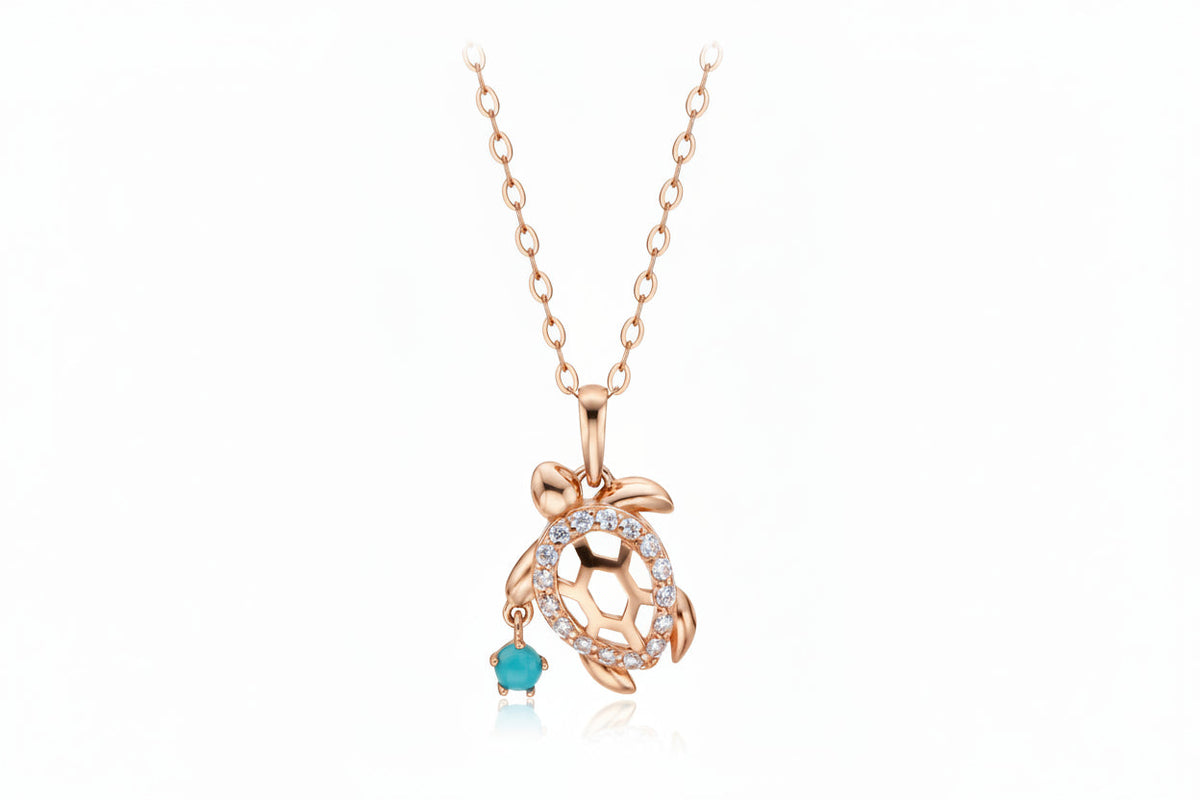 Turtle Charm 925 Silver Necklace