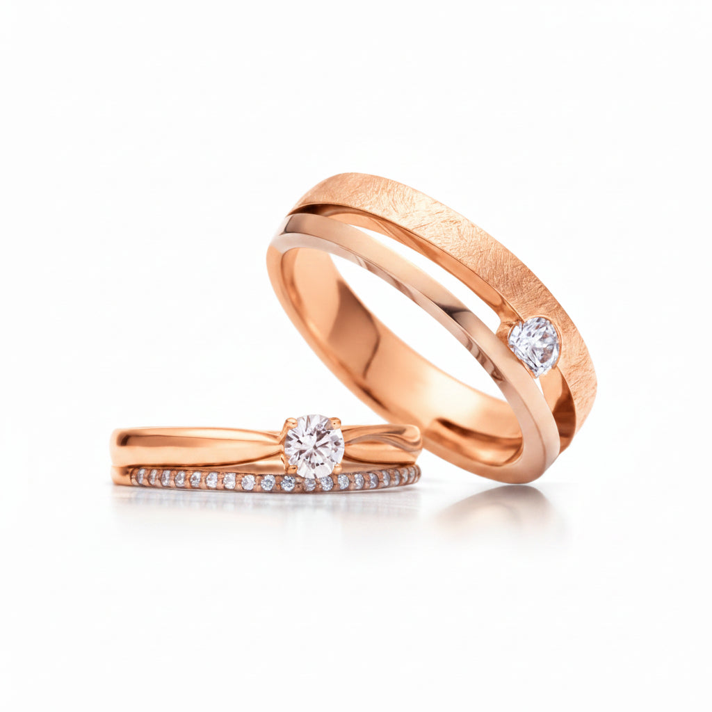 Twisted Rope Infinity Silver Couple Ring Set