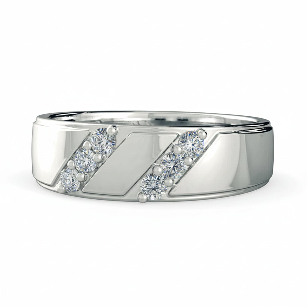 Vector Band Silver Ring for Men