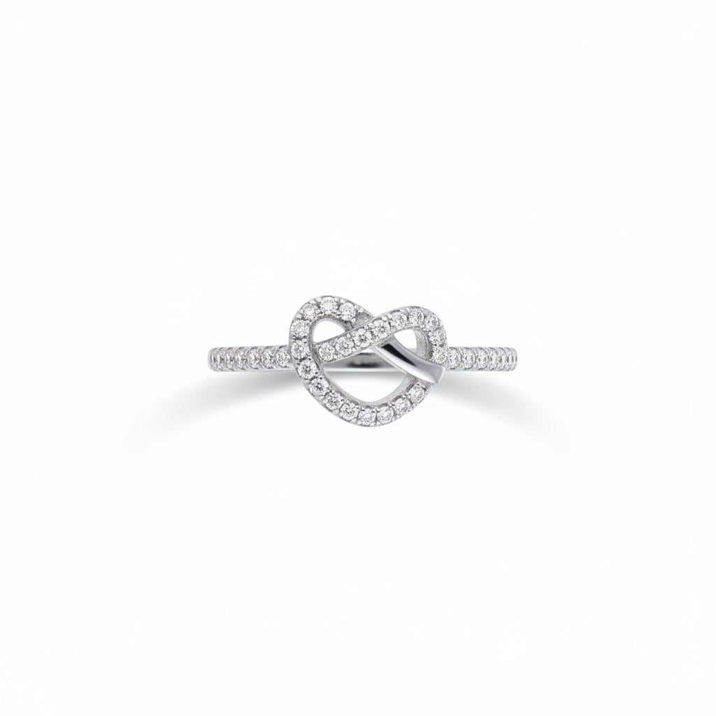 Velora Knot Silver Ring for Women