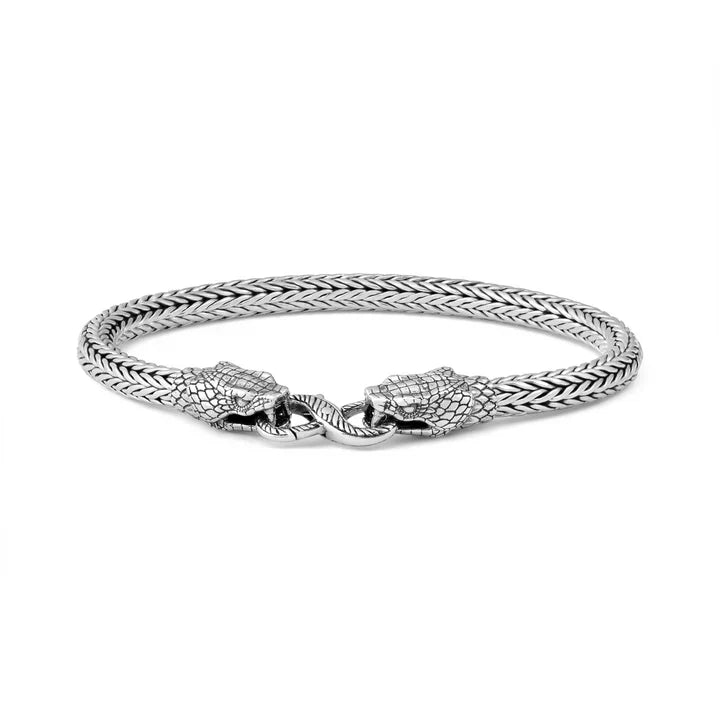 Viper's Embrace Men's Silver Bracelet