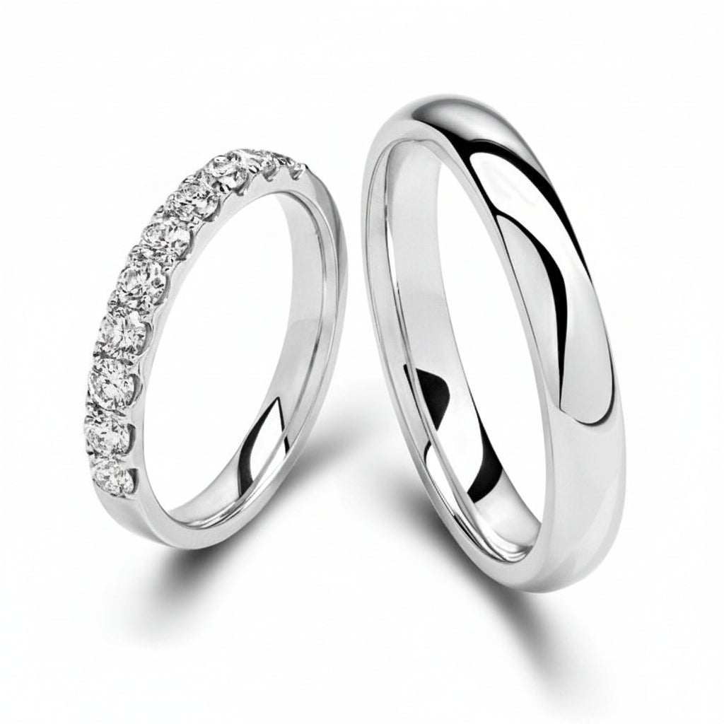 Vivion Silver Couple Ring Set