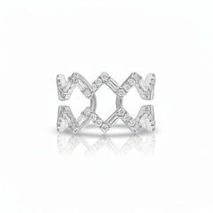 Zyra Zigzag Silver Ring for Women