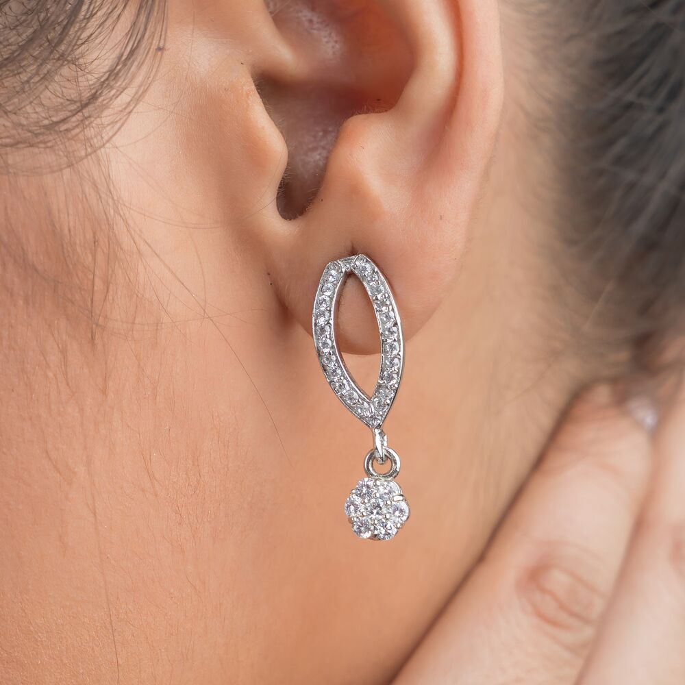 Dazzle Drops Silver Earring For Women