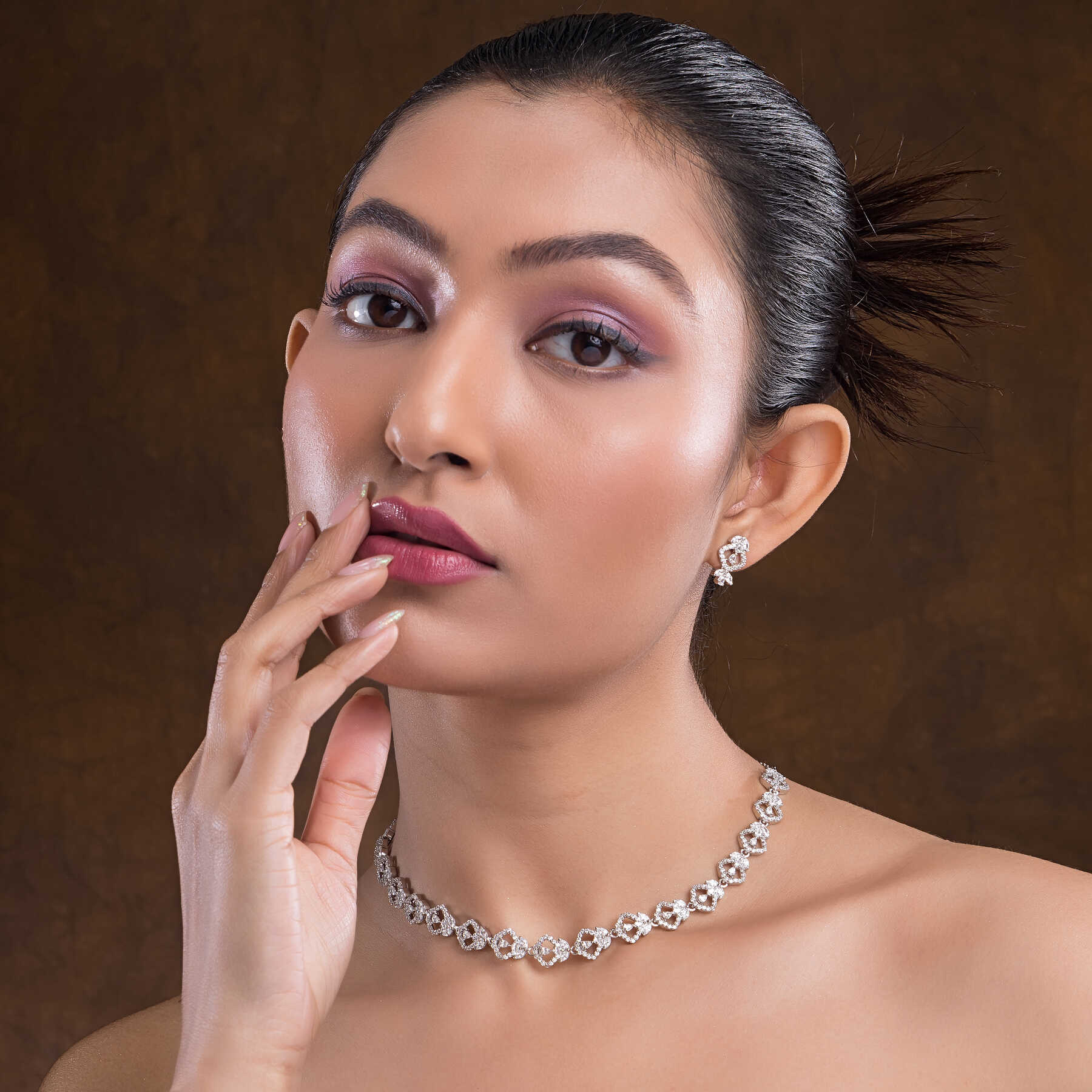 Elysian Sterling Silver Necklace & Earring Set