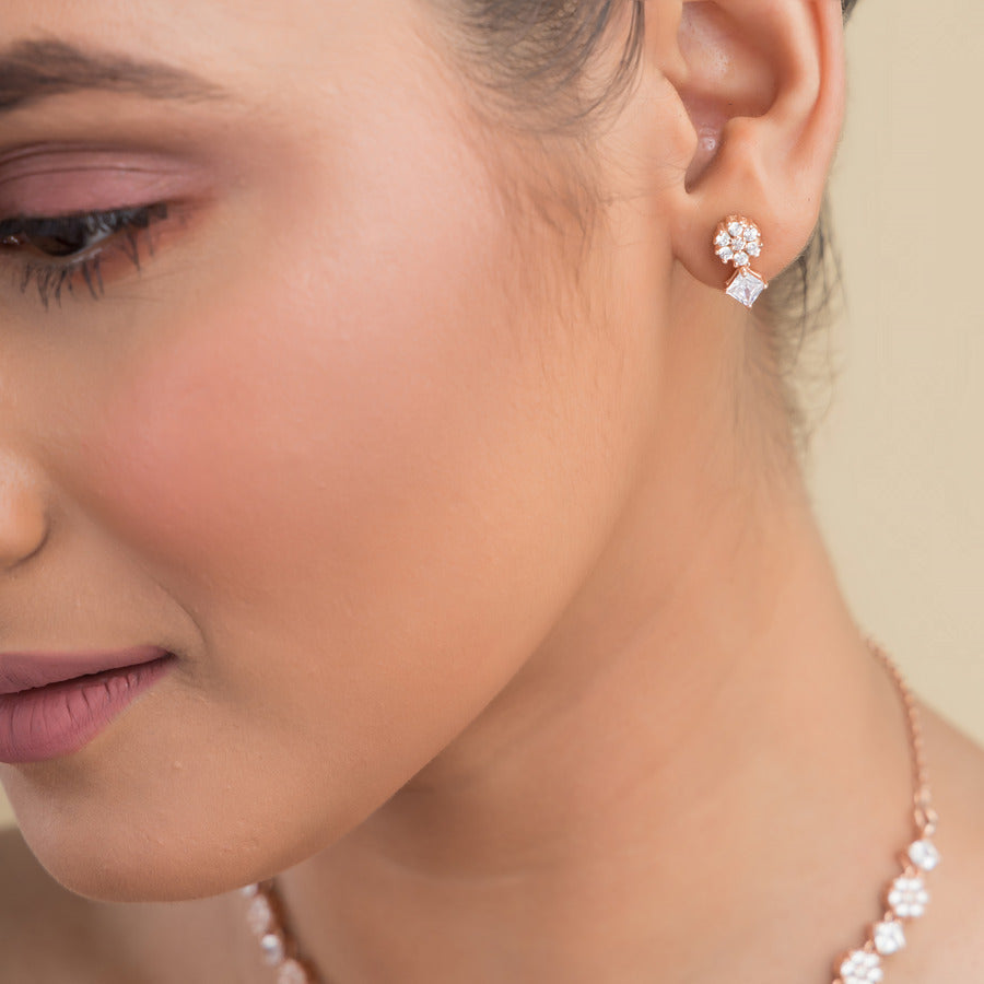 Dreamy Sterling Silver Necklace & Earring Set For Women
