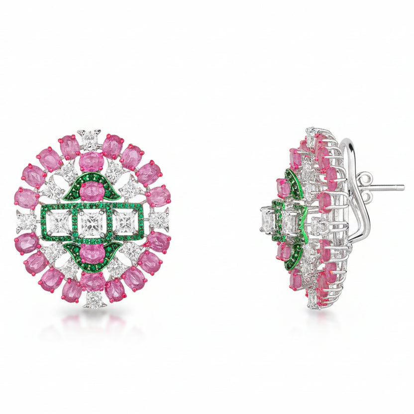 Royal Bloom 92.5 Silver Earrings for Women