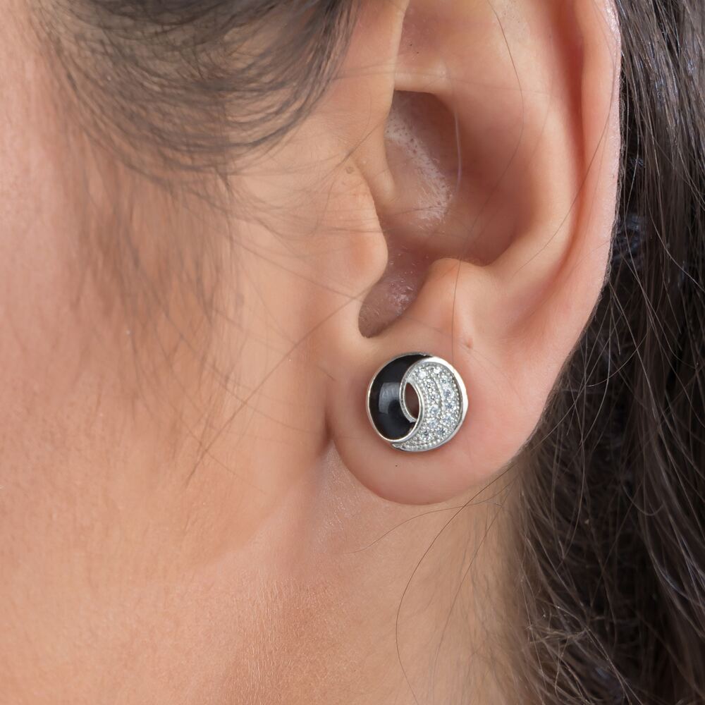 Half Moon Silver Earring For Women