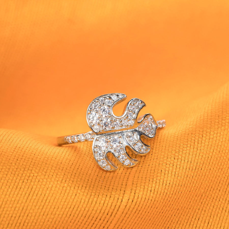 FloraLeaf Silver Ring For Women