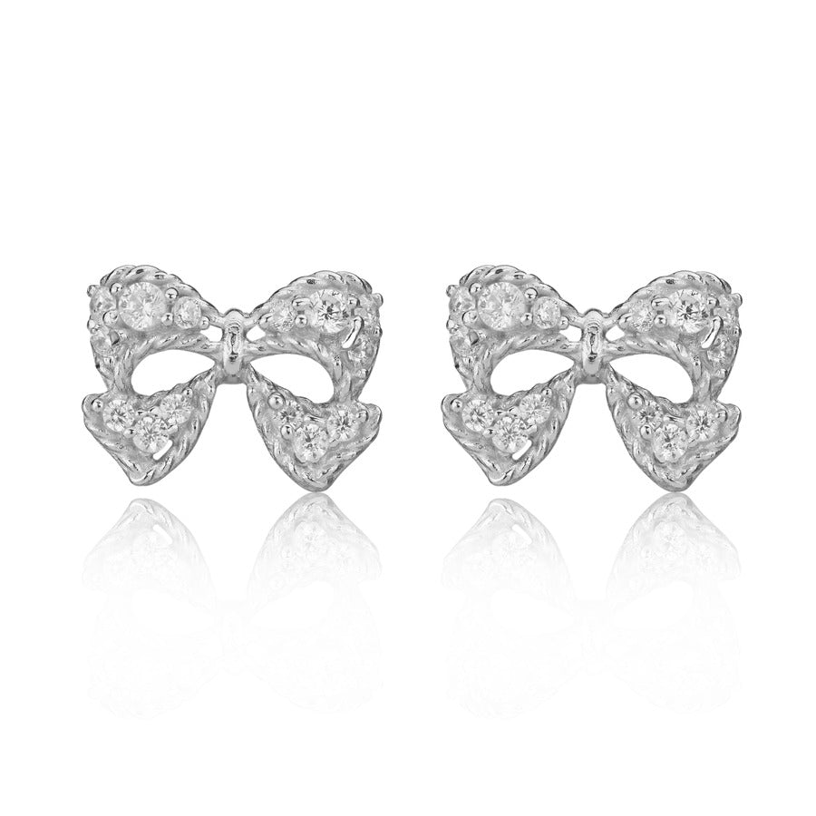 Bow Silver Earring For Women