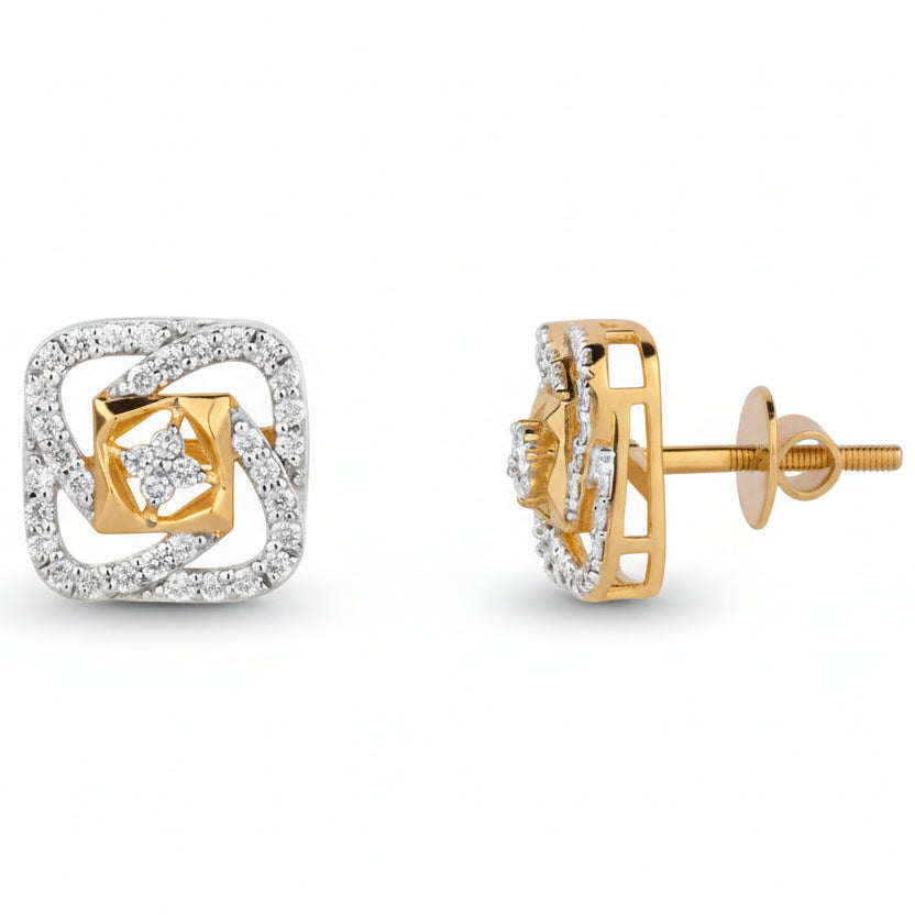 Sleek Aura 92.5 Silver Studs Earrings for Women