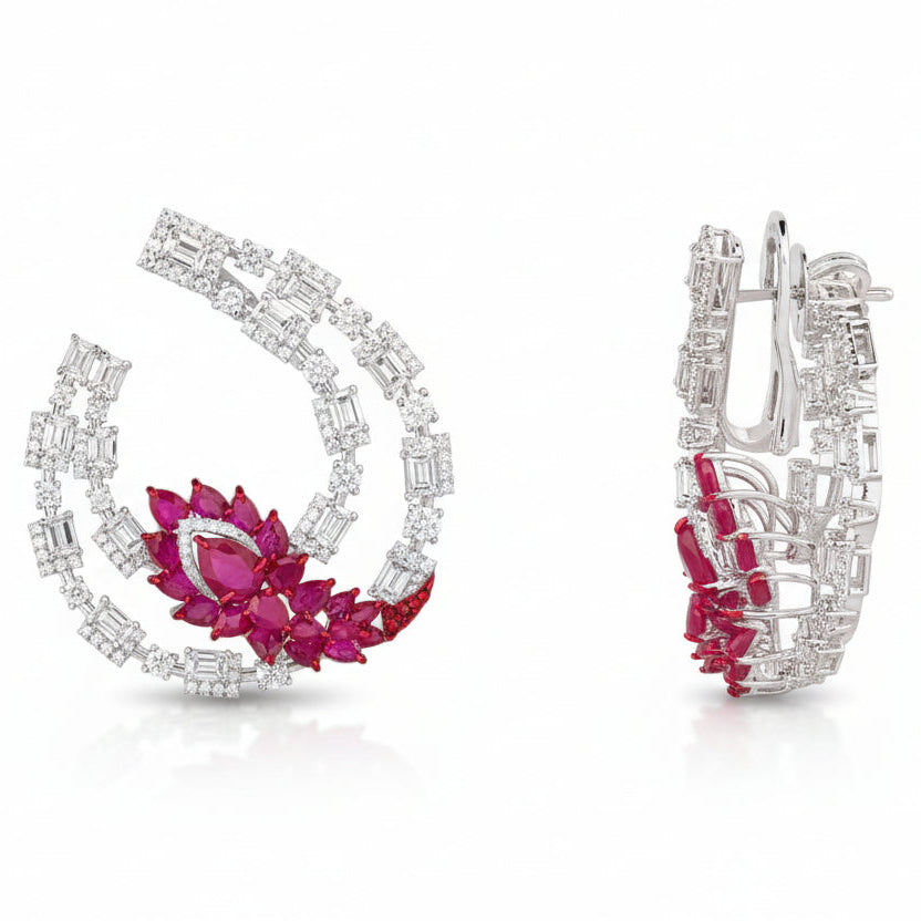 Daisy Luxe 92.5 Silver Hoops Earrings for Women